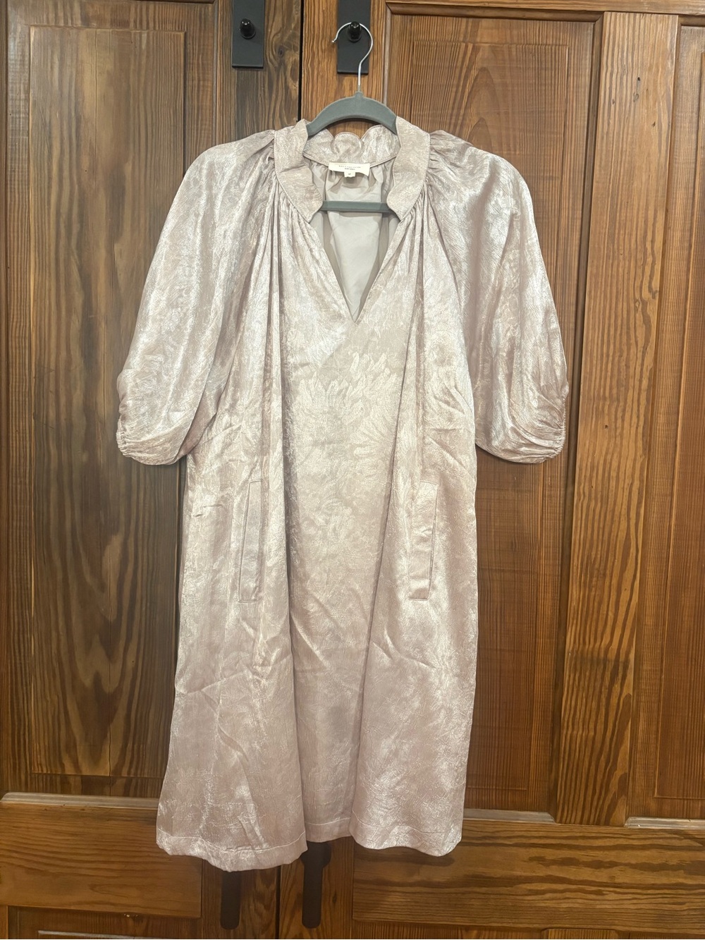 Umgee Cream Puff Sleeve Midi Dress